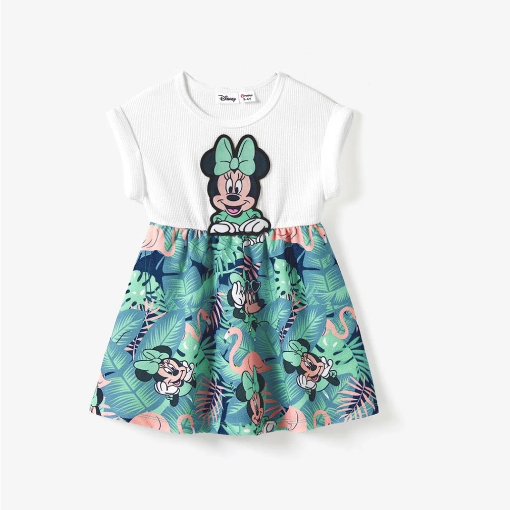 Disney Minnie Mouse Tropical Print Kids Dress